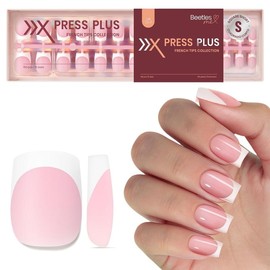 Beetles French Tip Press On Nails French Gel Nail No File Need  Fake Nails  4-in-1 DIY Manicure for Nail Extension Designs for Women #TikTokShopBacktoSchool:_150 Pcs Pink Short Square French Tips