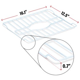 DecorRack Sink Protector for Kitchen Sink, 16" x 12" Metal Dish Drying Rack for Sink, Sink Grate with Center Drain, Protects from Stains, Scratches, Dishwasher Safe, Large Size (1 Pack)