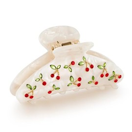 LILIE&WHITE Pinza para el pelo para mujer, elegante, con diseño de cereza, duradero y ligero, ideal para cabello grueso y fino, diseño de moda para uso diario y ocasiones especiales