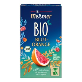 Meßmer Organic Blood Orange | 20 Tea Bags | Organic Fruit Tea with Blood Orange Oil | Organic Refined Teas | 100% Natural Ingredients