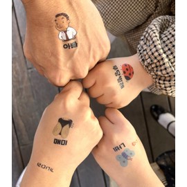 LuvHangul Temporary Tattoos for Kids – A fun way to learn Korean! Features Korean alphabet, animals, insects, family titles, fruits. Great gift for goodie bags, birthdays, K-pop & K-drama fans