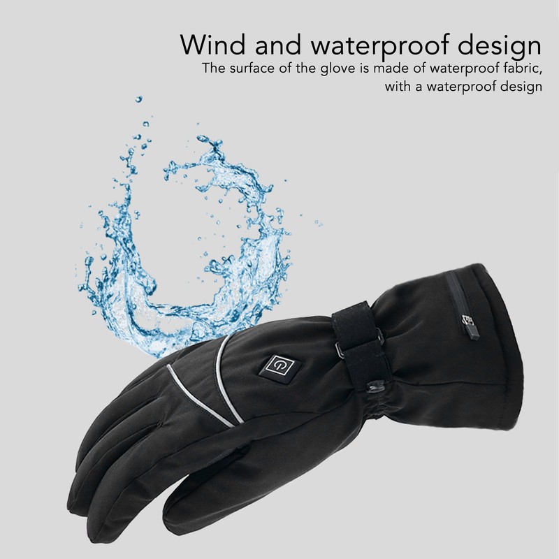 Heated Gloves Skiing Snowboarding Electric Battery Heated Gloves with 3