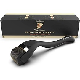 Red-Blooded Beard Growth Roller | Stimulate Beard and Hair Growth | 540 0.5mm Titanium Needles | Derma Roller For Men | Matte Black Beard Roller | Microneedle Roller