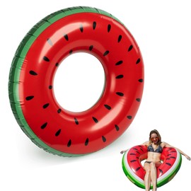 Rubber Ring, Swimming Pool Inflatables for Adults, Watermelon Design Inflatable Pool Ring, Summer Beach Party Floats, 90 cm Swimming Ring for Water Activities