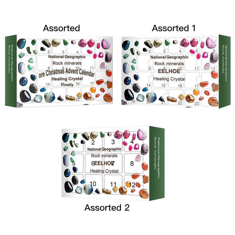 Healing Stones Advent Calendar 24 Grids Improve Creativity Christmas Advent