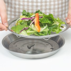 21cm stainless steel mesh tray set of 2 / 21cm 스텐 채반 메쉬 트레이 2종 세트