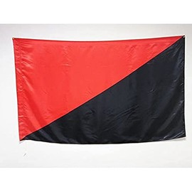 AZ FLAG - Anarchosyndicalism Flag - 150 x 90 cm Satin - Anarcho-Syndicalist Flag 100% Polyester with Brass Eyelets - 110 g