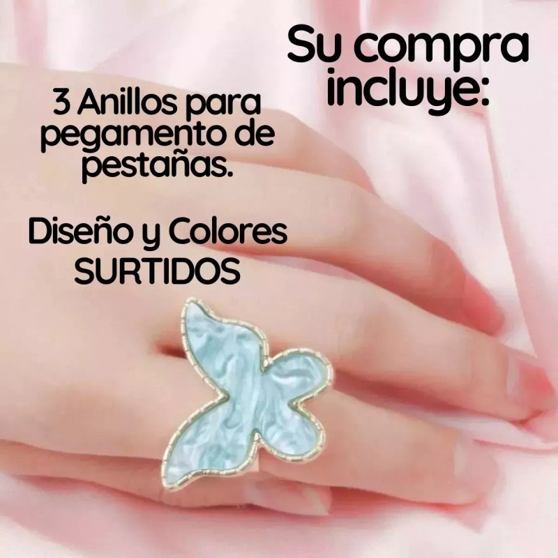 Veraly 3 Anillos Pegamento Extensión De Pestañas Piedra Jade