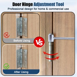 ASIEIT Door Hinge Adjustment Tool 2PCS, (0.55~0.75in & 0.9~0.98in) Multi-Size Hinge Adjustment Tool, Universal Stainless Steel Hinge Gap Adjustment Wrench for Residential & Commercial Use