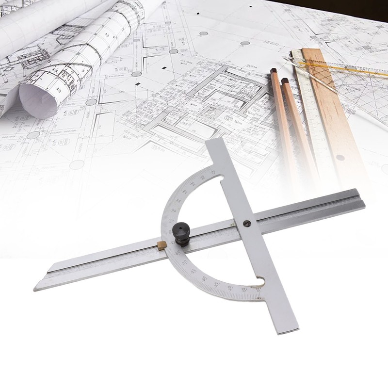 Woodworking Protractor Carbon Steel High Accuracy Easy Read Portable Adjustable