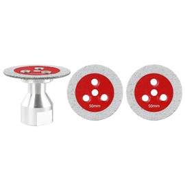 LOZLIN 3PCS 50mm Diamond Vacuum Brazed Engraving Saw Caving Blade Removable 5/8-11 Flange Mini Grinding Disc Concrete Ceramic Tile Metal Saw Blades (Red)