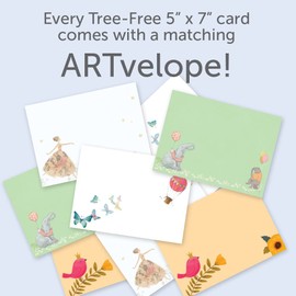 Tree-Free Greetings 8 Pack Card Assortment with Matching Envelopes, Eco Friendly, Made in USA, 100% Recycled Paper, 5 x 7 Inches, Watercolor Birthday (GA54308)