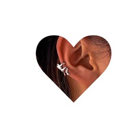 Yheakne Pendientes vintage de rana de plata con diseño de hélice de rana falsa para cartílago, divertidos pendientes de clip de animal, joyería para mujeres y niñas, regalos creativos