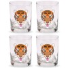 Charley Harper Cool Carnivore Double Old-Fashioned DOF Set of 4