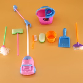 9 Pieces Miniature Dollhouse Accessories, YUTOU Dollhouse Garden Accessories, Dollhouse Miniature Cleaning Tools, Dollhouse Furniture in Scale 1:12 Doll Accessories, Toy Cleaning Set for Girls