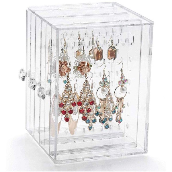 Ritte Earring Holder, 216 Clear Acrylic Holes, Dust-Free, Earring Studs,