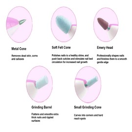 IKAAR Professional Electric Nails Drill Kit Electric Nail File 5 in 1 Portable Nail Drill System with Buffer Polisher Shiner Shaper for Acrylic Nails Gel Nails