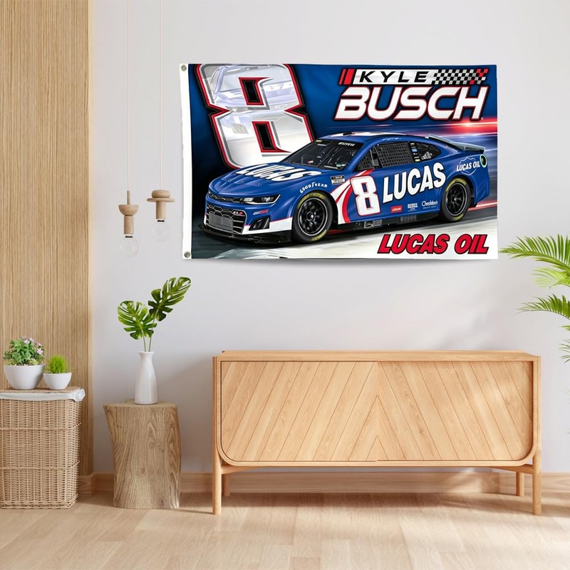 ENMOON Kyle Busch #8 Racing Flag 3x5 Ft 150D Polyester