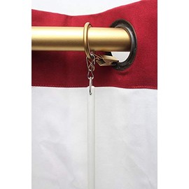 Fabrics and Drapes - 36 Inch - 4 Pack - Home Fashions White Fiberglass Universal Grommet Drapery Rod Wands - with Your Choice of Ring Finish Matte Gold - Style #G30B