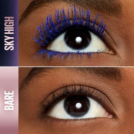 Maybelline Sky High Máscara de Pestañas, Alargamiento y Volumen Hasta por 12 Horas, con Fibras Extensoras y Extracto de Bambú, Lavable, Tono Blue Mist 6 ml