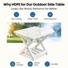Leafory 2-Tier Folding Outdoor Side Table, Heavy Duty HDPE Patio