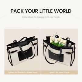 LOVEVOOK Laptop Bag for Women 15.6 Inch Leather Laptop Tote Bag for Women Large Capacity Work Bag with Clutch Purse Waterproof Computer Bags Business Briefcase Office Bag