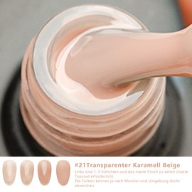 Sun&Beam Nails One-step gel 3-in-1, no base or top coat required, no filing, UV/LED suitable, easy to remove, 15 ml (#21 transparent caramel beige)