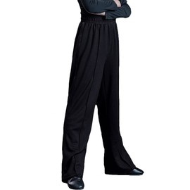 Libaobaoyo Boys Latin Salsa Dance Pants Elastic Waist Smooth Ballroom Competition Trousers (8-9 Years) Black
