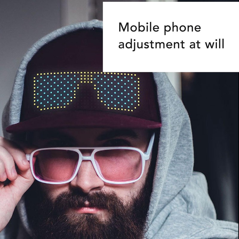 Dpofirs LED Hats, LED Display Screen Smart Hat, Editable Cool