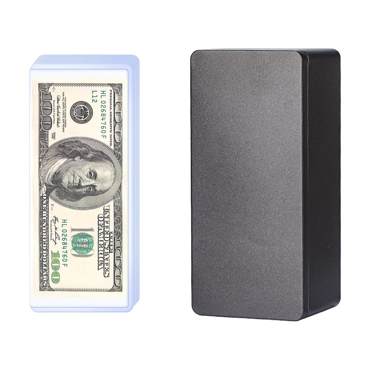 Black Metal Cash Box with 20 PCS Banknotes Top-Insert Holders