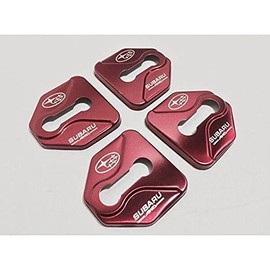For Subaru Door Striker Cover Garnish 4PCS For 1 Vehicle Stainless Steel Levorg Impreza WRX Legacy XV (Red)