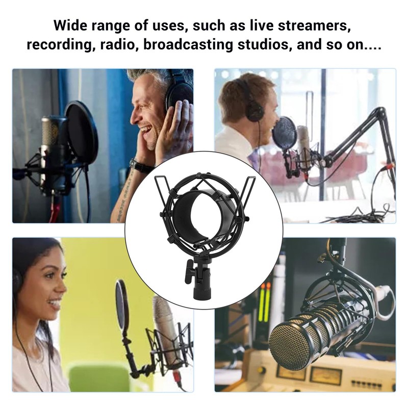 Microphone Shock Mount, Mic Clip Holder Mount for Studio Condenser