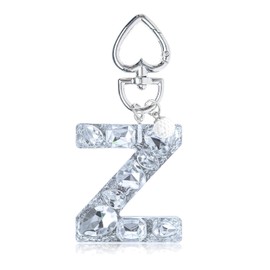 YSUY Sparkly Initial Letter Charm Keychain, Women's Bling Cup Accessories, Mini Backpack Bag Charm, Cute Heart Keychain Accessories for Girls, Women's Keychains for Car Keys, Good Gift Keychains (Z)