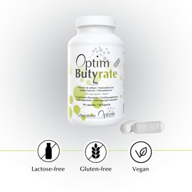 Optim Butyrate Sodium Natriumbutyrat mit verzögerter Freisetzung – 90 Kapseln | Darmtätigkeit, Kolon & Mikrobiota | Nahrungsergänzungsmittel |