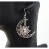 Boho Crescent Moon and Sun Dangle Earring, Celestial Jewelry, Women