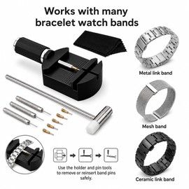 Watch Link Removal Tool Kit for Band Adjustment – Metal Pin Remover & Repair Tools for Watch Strap Sizing and Maintenance