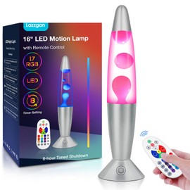 17 Color Changing Liquid Motion Lamp with Remote: 16 inches Large LED Night Lights, Christmas Gifts Table Lamp for Adults and Kids Bedroom,Home Decoration Mood Lighting, Pink Wax