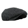 Wonderful Fashion Men's Herringbone Tweed Wool Blend Snap Front Newsboy