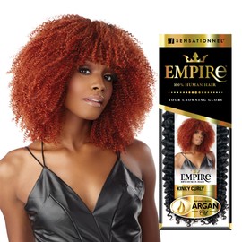 Sensationnel Empire Curly human hair - kinky curly tangle free weaving for quick weave and sew in styles for faux highlights - 1 pack (12 inch, 2 DARKBROWN)