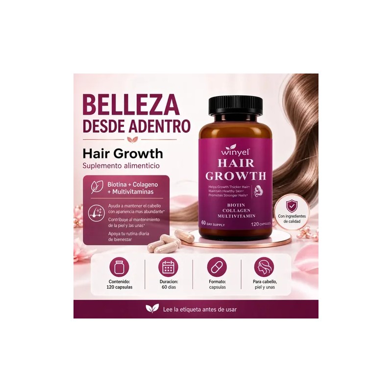 Winyel Biotina Colágeno Multivitaminas 120 Cápsulas