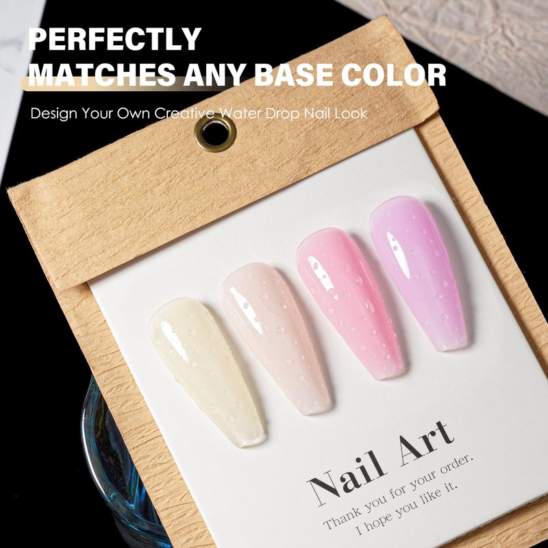 3D Water Drop Gel Top Coat, 2x18ml No Wipe Glossy