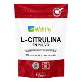 Citrulina Malato En Polvo 315 Gr 105 Porciones Wellthy