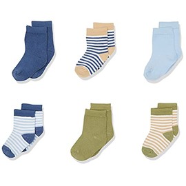 Touched by Nature Baby Organic Cotton Socks, Boy Stripes, 0-6 Months