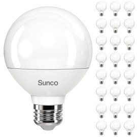 Sunco 24 Pack G25 LED Light Bulbs, Globe Vanity Lights for Bathroom High Output, 1000 LM, 11W (100W Equivalent), 4000K Cool White, Dimmable, E26 Base, Round Frosted Decorative Bulb UL.
