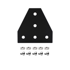iYueMps 4pcs T Shaped Corner Bracket Plate for 2020 Aluminum Extrusion with 20pcs M5 T Nuts 20pcs M5x8mm Screws 1pcs Wrench for 2020 Aluminum Profile 3D Printer Frame-Black