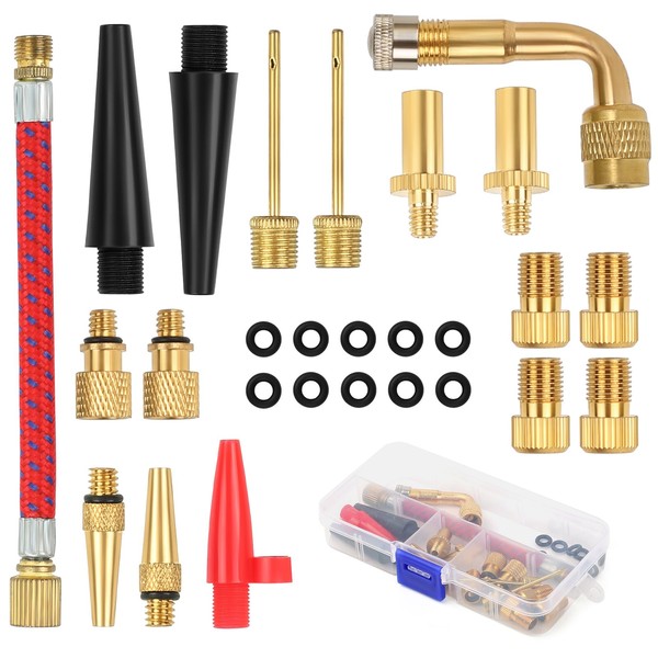 Sheryl&Rain Bicycle Valve Adapter Set, 27 Pieces French Valve Adapter,