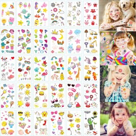 Tatuajes Temporales para Mujeres y Niñas, 30 Hojas, Resistentes al Agua y al Sudor, Diseños Variados, para Fiestas, Cumpleaños y Bolsas de Relleno (color U)