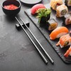 5 Pairs SUS304 Stainless Steel Chopsticks, Reusable Metal Chopsticks,Square Lightweight