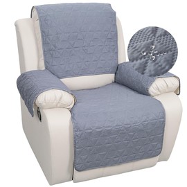 DUJUIKE Waterproof Armchair Protector Armchair Cushion with Armrests, Chair Protector Cover for Recliner Chair, Furniture Protection for Children, Dogs, Cats (Grey, Pack of 4 (2 Pieces 48 x 58 cm + 2
