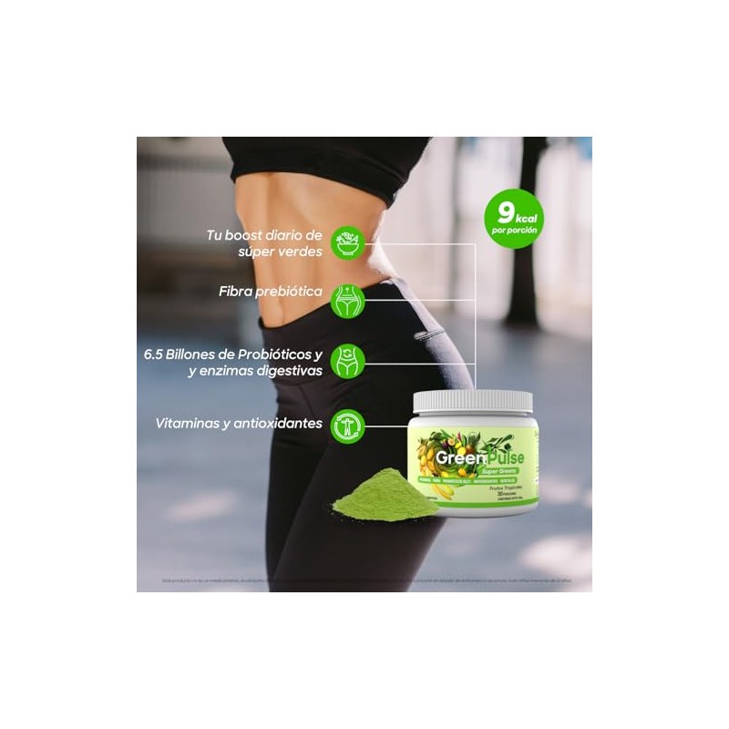 GreenPulse Performance Super Greens | Jugo Verde en Polvo Sin